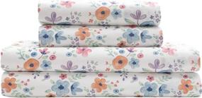 img 3 attached to Ultimate Comfort & Elegance: Elite Home Microfiber Watercolor Floral Sheet Set for Queen Bed