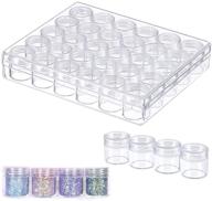 💎 hapy shop 5d embroidery diamond storage box with lid, 30 clear plastic bead containers with lids - ideal for diamond painting, jewelry diy crafts, art rhinestones logo