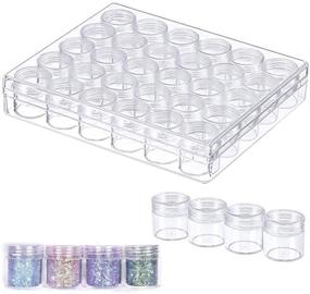 img 4 attached to 💎 HAPY SHOP 5D Embroidery Diamond Storage Box with Lid, 30 Clear Plastic Bead Containers with Lids - Ideal for Diamond Painting, Jewelry DIY Crafts, Art Rhinestones