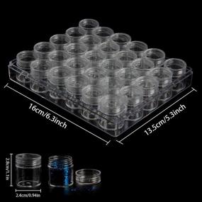 img 2 attached to 💎 HAPY SHOP 5D Embroidery Diamond Storage Box with Lid, 30 Clear Plastic Bead Containers with Lids - Ideal for Diamond Painting, Jewelry DIY Crafts, Art Rhinestones