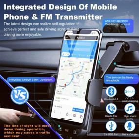 img 3 attached to SOYUKI Bluetooth FM Transmitter Car Phone Mount: Safe Driving Long Arm MP3 Player, QC3.0 Radio Adapter with USB/TF/AUX Support for All Phones