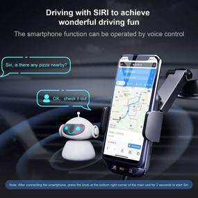 img 1 attached to SOYUKI Bluetooth FM Transmitter Car Phone Mount: Safe Driving Long Arm MP3 Player, QC3.0 Radio Adapter with USB/TF/AUX Support for All Phones