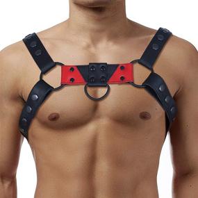 img 1 attached to ZAWIAR Leather Chest Harness Adjustable Men's Accessories in Belts