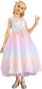 img 4 attached to 👗 Kidikidi Girls Christmas Lace Bridal Dress: Long A Line Wedding Pageant Dresses for Parties and Special Occasions, Tulle Party Gown for Girls Age 2-9Y