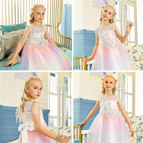 img 2 attached to 👗 Kidikidi Girls Christmas Lace Bridal Dress: Long A Line Wedding Pageant Dresses for Parties and Special Occasions, Tulle Party Gown for Girls Age 2-9Y