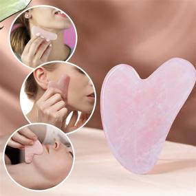 img 2 attached to Gua Sha Facial Massage Tool - Jade Stone and Rose Quartz Face Gua Sha 💎 for Facial SPA, Trigger Point Treatment and Jawline Face Sculpting - Ideal for Girls and Women