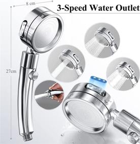 img 1 attached to 🚿 Bellearlly 8'' High Pressure Rainfall Stainless Steel Shower Head with Handheld Combo – 3 Settings, Chrome Finish