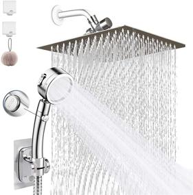 img 4 attached to 🚿 Bellearlly 8'' High Pressure Rainfall Stainless Steel Shower Head with Handheld Combo – 3 Settings, Chrome Finish