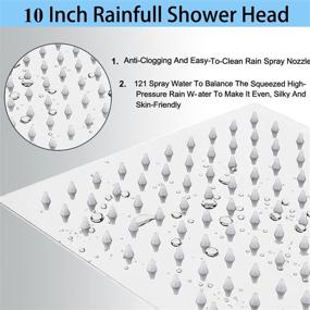 img 3 attached to 🚿 Bellearlly 8'' High Pressure Rainfall Stainless Steel Shower Head with Handheld Combo – 3 Settings, Chrome Finish