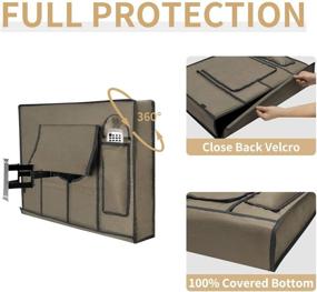 img 2 attached to 📺 Ultimate Protection for Your Outdoor TV: Easy-Going 55 inches Fully Covered Waterproof TV Cover with Free Cleaning Cloth - Camel