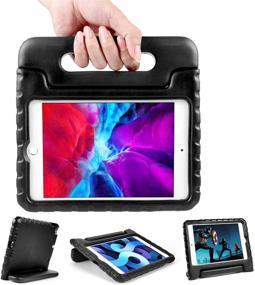 img 4 attached to 🔒 Protective iPad Mini 4/5 Tablet Case for Kids - Blosomeet EVA Lightweight Shockproof Case with Handle & Foldable Stand - Rugged Kid-Proof Cover in Black