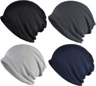 🧢 ellewin cotton slouchy beanie: lightweight running & chemo cap for men & women logo