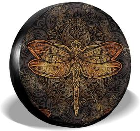 img 4 attached to Foruidea Mandala Dragonfly Spare Tire Cover Waterproof Dust-Proof UV Sun Wheel Tire Cover Fit For Jeep