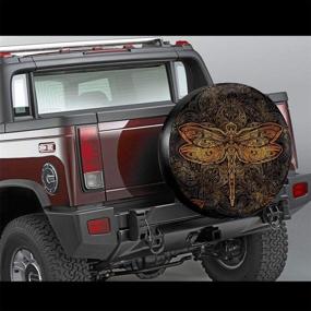 img 3 attached to Foruidea Mandala Dragonfly Spare Tire Cover Waterproof Dust-Proof UV Sun Wheel Tire Cover Fit For Jeep