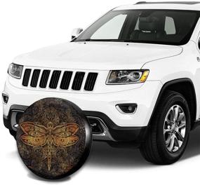 img 1 attached to Foruidea Mandala Dragonfly Spare Tire Cover Waterproof Dust-Proof UV Sun Wheel Tire Cover Fit For Jeep