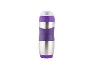 🍼 kid basix safe sporter: 16 oz. lunch & sport stainless steel water bottle in purple with easy pull spout and mud cap - dishwasher safe logo