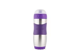 img 4 attached to 🍼 Kid Basix Safe Sporter: 16 Oz. Lunch & Sport Stainless Steel Water Bottle in Purple with Easy Pull Spout and Mud Cap - Dishwasher Safe