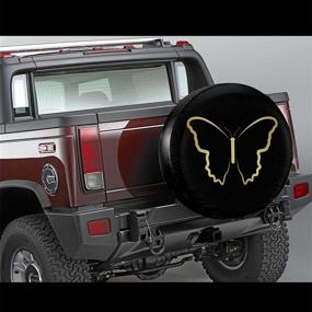 img 3 attached to Butterfly Spare Tire Cover Waterproof Dust-Proof UV Sun Wheel Tire Cover Fit For Jeep