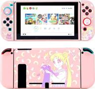 sailor moon lightpro cute protective case for nintendo switch - slim 🌙 grip cover shell with screen protector for console & joy-con, thumb grips, anti-scratch logo