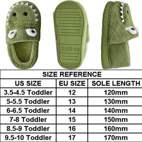img 1 attached to 👶 Cute Cartoon Toddler Slippers for Boys and Girls - Warm Indoor Shoes by MARITONY