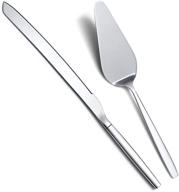 🍰 berglander stainless steel wedding cake knife and server set - ideal for weddings, birthdays, parties, and events - includes cake cutter and server logo