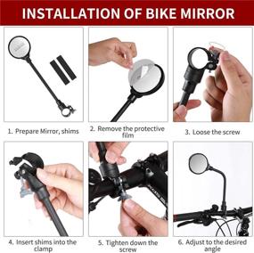 img 3 attached to Mordely Bike Mirror - 2PCS Adjustable Handlebar Rear View Mirrors for Mountain Road Bike Bicycle & Electric Motorcycle with Wide Angle Acrylic Convex Safety Mirror