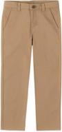 chaps boys' school uniform chino pants in burnished finish logo