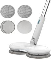 🧹 cordless electric mop with motorized dual spinning mopheads, 4 microfiber pads & disposable mop pad set for effortless cleaning of wood floors, ceramic tiles, marble, floor-to-ceiling windows & other surfaces logo