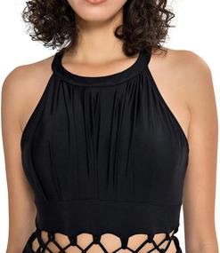 img 1 attached to 👙 COCOPEAR Women's Pleated Swimdress Swimsuit – Trendy Swimwear & Cover Ups