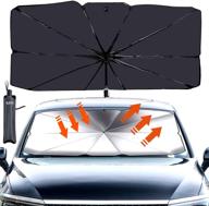 sfee car sun shade for windshield - foldable uv ray and heat sun visor protector with storage bag logo