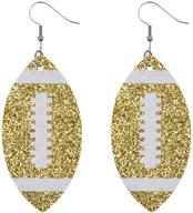 vibrant glitter football earrings: fashionable faux leather jewelry for women and girls logo