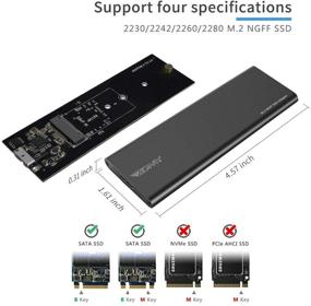 img 3 attached to Portable M.2 NGFF SATA SSD to USB 3.0 External Reader Converter Adapter Enclosure with UASP - Key B/Key B+M (M.2 SATA SSD to USB 3.0 Black)