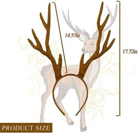 img 3 attached to 🦌 Stylish Reindeer Antlers Headband for Adults - Deer Antlers Headband