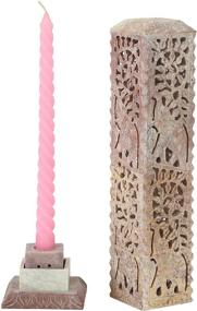 img 2 attached to Handmade Marble Soapstone Incense Stick Burner, Candle Stick Holder, Tea Light Burner - Elephant Carving for Gifting. Decorative Home and Kitchen Decor (3 x 3 x 11 Inches) - Carry Me