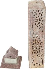 img 1 attached to Handmade Marble Soapstone Incense Stick Burner, Candle Stick Holder, Tea Light Burner - Elephant Carving for Gifting. Decorative Home and Kitchen Decor (3 x 3 x 11 Inches) - Carry Me