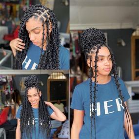 img 4 attached to 🦋 Re4U 6 Packs Jungle Box Braids Crochet Hair 24 Inch: Stunning Butterfly Box Braids for Black Women