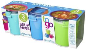 img 4 attached to Sistema Set 3 Soup Mugs - Convenient and Stylish Soup Mug Set