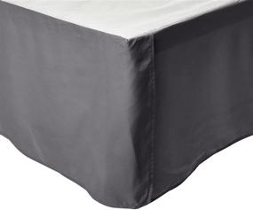 img 3 attached to 🛏️ Elegance Linen Luxury 1500 Thread Count Egyptian Quality Bed Skirt - Wrinkle & Fade Resistant Dust Ruffle with Pleated Tailored Design - California King, Black (14inch Drop)