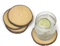 🪵 lipper international natural acacia wood coasters, set of 4 logo