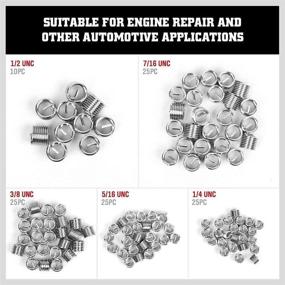 img 1 attached to 🔧 SAE HSS Helicoil Thread Repair Kit - AKM 243Pc, includes Adjustable Die Wrench, HSS Drill, and Thread Gauge; Sizes: 1/4", 5/16", 3/8", 7/16", 1/2