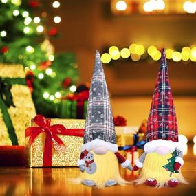 img 2 attached to 🏻 TGOOD 17-inch LED Light Gnomes Christmas Decorations - Set of 2, Battery Operated Plush Doll Gnomes Tabletop Ornaments Winter Holiday Party Home Decor