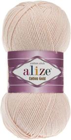 img 1 attached to 🧶 Пряжа Alize Cotton Gold: 55% хлопок 45% акрил, 1 моток, 100 г, 360 ярдов (382-Нюд)