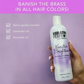 img 3 attached to 👜 Дуэт для путешествий Keratin Perfect Brightener - питательный шампунь и кондиционер - для всех типов волос - удлинение кератинового ухода - без сульфатов и хлорида натрия - 3,4 унции каждый - прозрачная формула