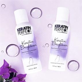 img 1 attached to 👜 Дуэт для путешествий Keratin Perfect Brightener - питательный шампунь и кондиционер - для всех типов волос - удлинение кератинового ухода - без сульфатов и хлорида натрия - 3,4 унции каждый - прозрачная формула