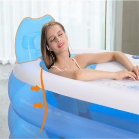 img 2 attached to 🛁 57x31x26 Inches Portable Folding Inflatable Bathtub - Blowup Adult Spa Pool for Adult Senior Shower - Suitable for Home Spa or Inflatable Pool Bathroom SPA.