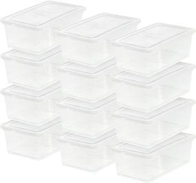 img 4 attached to 📦 Iris USA 6 Qt. Clear Plastic Storage Bin Totes - 12 Pack, Stackable and Nestable with Latching Lid, Ideal for Storing Shoes, Heels, Crayons, Pens, Pencils, Art Supplies, and Puzzles