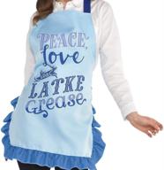 blue hanukkah apron chanukah accessory logo