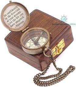 img 3 attached to Engraved Antique Nautical Compass with Scripture Quote - Ideal Baptism Gifts for Loved Ones, Son, Father, Partner, Spouse, Fiancé - Magnetic Directional Compass in Leather or Wooden Case