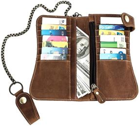 img 3 attached to Vintage Leather Wallets for Men – Truckers' Stylish Accessories