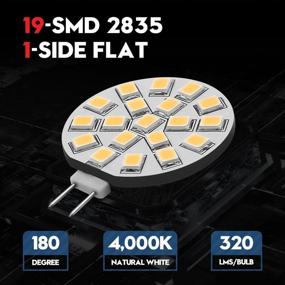 img 3 attached to VehiCode G4 LED Bulb 12V 4000K Natural White 10W Halogen Equal Puck Range Hood Path Disc Light JC Bi-Pin Base Round Flat Lamp Low 12 Volt AC/DC Replacement For Landscape Outdoor RV Marine (4 Pack)